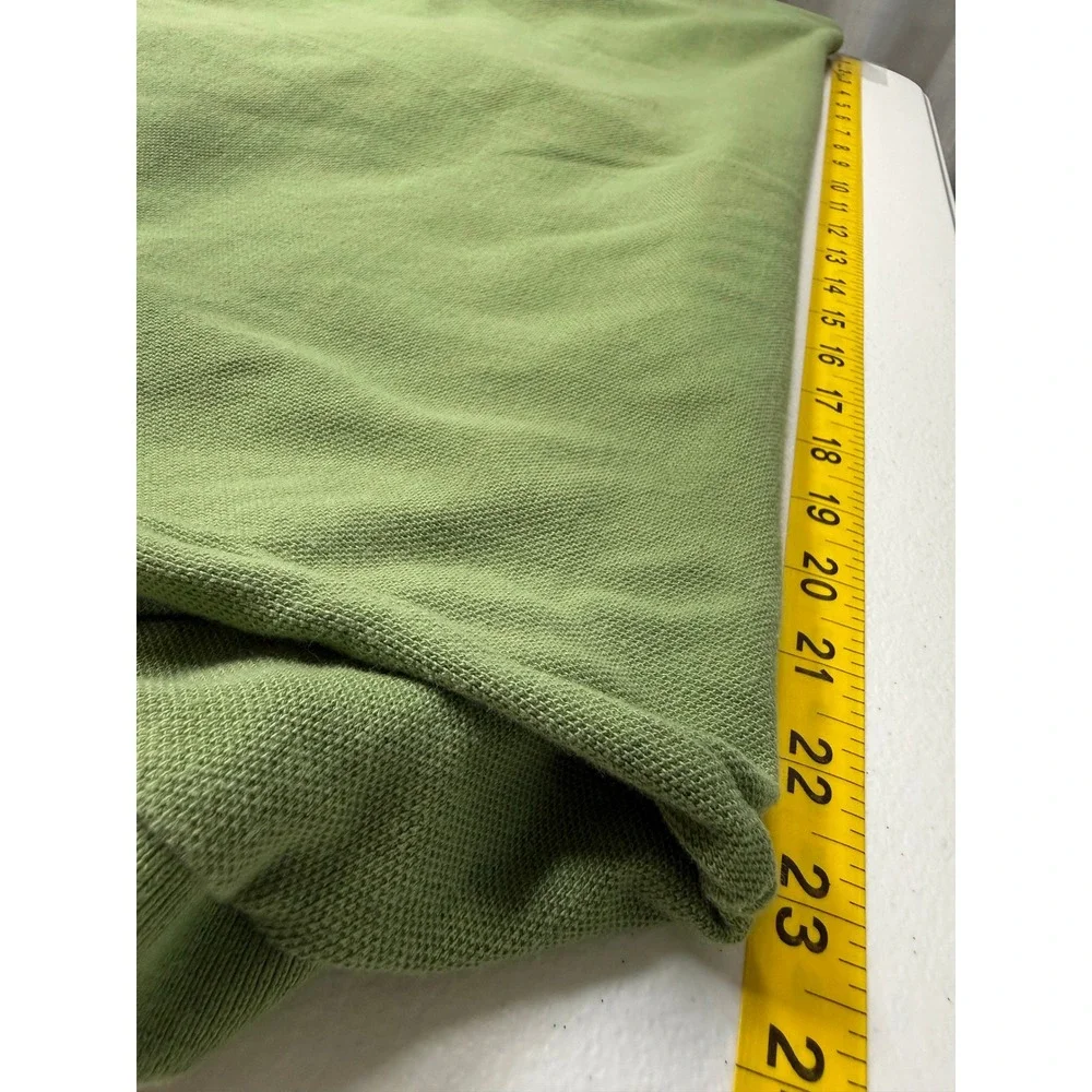 Vintage Y2K American Eagle Outfitters Mens Green Pique Polo Shirt Large Preppy